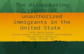 The disappearing rights of unauthorized immigrants in the United State Doris Marie Provine Justice Studies, School of Social Transformation Arizona State.