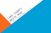 LAKE COUNTY WRITE NOW! FAMILY INVOLVEMENT SERIES.