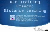 MCH Training Branch: Distance Learning Laura Kavanagh, MPP, Training Branch Chief CAPT Audrey M. Koertvelyessy, MSN, RN, FNP, Senior Public Health Analyst.