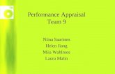 Performance Appraisal Team 9 Niina Saarinen Helen Jiang Miia Wahlroos Laura Malin.