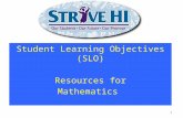 Student Learning Objectives (SLO) Resources for Mathematics 1.