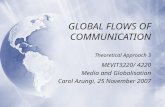 GLOBAL FLOWS OF COMMUNICATION Theoretical Approach 3 MEVIT3220/ 4220 Media and Globalisation Carol Azungi, 25 November 2007 MEVIT3220/ 4220 Media and Globalisation.