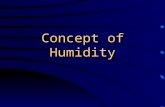 Concept of Humidity Humidity (absolute humidity) The amount of water vapour in the air (Holding) Capacity of air The maximum amount of water vapour in.