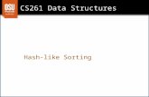 CS261 Data Structures Hash-like Sorting. Hash Tables: Sorting Can create very fast sort programs using hash tables These sorts are not ‘general purpose’