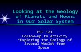 Looking at the Geology of Planets and Moons in Our Solar System PSC 121 Follow-up to Activity “Exploring the Geology of Several Worlds from Space”