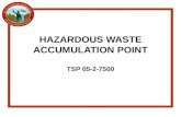 HAZARDOUS WASTE ACCUMULATION POINT TSP 05-2-7500.