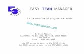 EASY TEAM MANAGER By Dave Abineri EASYWARE: PO Box 231, Milford, OHIO 45150 (Cincinnati) Phone: (513) 248-0590 Use UP arrow to move to the NEXT slide Use.