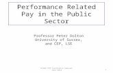 Performance Related Pay in the Public Sector Professor Peter Dolton University of Sussex, and CEP, LSE NISER PRP Conference Seminar June 2014 1.