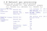 2.0 Natural gas processing natural gas is gaseous form of petroleum mostly methane (C 1 ), some ethane(C 2 ), propane (C 3 ), butanes (C 4 ), pentanes.