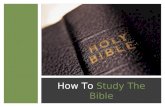 How To Study The Bible. Basic Hermeneutical Principles 1. The Bible is the inspired and thus inerrant Word of God. (Bible Study is a spiritual transaction.)