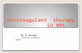 Anticoagulant therapy in RPL Dr. Z. Heidar Assistant professor SBMU.
