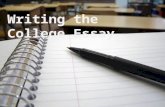 Writing the College Essay. College Essay/Personal Statement Mandatory part of many college and scholarship applications – Common Application (Private.