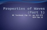 MC Textbook Chp 13, pg 255-272 GLM Chp 12. Contents Introduction to Waves Transverse Waves Equation for Wave Speed Predicting Direction of Particle Movement.
