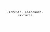 Elements, Compounds, Mixtures. #1 chlorine A. Element B. Compound C. Mixture.