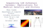 Sequencing 128 Ashkenazi Genomes: Implications for Medical Genetics and History Shai Carmi Department of Computer Science Columbia University Itsik Pe’er’s.