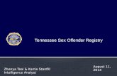Zhenya Teal & Karrie Stanfill Intelligence Analyst Tennessee Sex Offender Registry August 11, 2014.