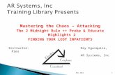 Mastering the Chaos – Attacking The 2 Midnight Rule ++ Probe & Educate Highlights 2 FINDING YOUR LOST INPATIENTS Instructor:Day Egusquiza, Pres AR Systems,