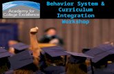 Behavior System & Curriculum Integration Workshop.