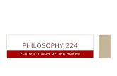 PLATO’S VISION OF THE HUMAN PHILOSOPHY 224. PLATO (428-347 BCE) Plato was from an old aristocratic family in Athens. Many of the important people of his.