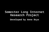 Semester Long Internet Research Project Developed by Anne Brye.