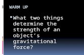 WARM UP  What two things determine the strength of an object’s gravitational force?