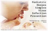 Pediatric Herpes Simplex Virus Infection Prevention Presented by: Sabrina Orta *Some information in this presentation comes from outside sources*