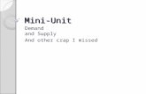 Mini-Unit Demand and Supply And other crap I missed.