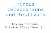Hindus celebrations and festivals Taylan Sharmah Citrine Class Year 2.