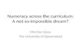Numeracy across the curriculum: A not-so-impossible dream? Merrilyn Goos The University of Queensland.