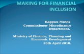 Kaggwa Moses Commissioner Microfinance Department, Ministry of Finance, Planning and Economic Development 26th April 2010. 1.