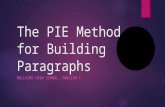 The PIE Method for Building Paragraphs BELLAIRE HIGH SCHOOL, ENGLISH 1.