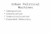Urban Political Machines Immigration Urbanization Industrialization Expanded Democracy.