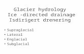 Glacier hydrology Ice -directed drainage Isdirigert drenering Supraglacial Lateral Englacial Subglacial.