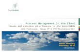 1 Process Management in the Cloud Issues and concerns on a journey to the inevitable © 2009 TransUnion LLC All Rights Reserved John Parkinson, Group VP.