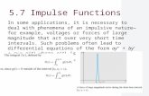 5.7 Impulse Functions In some applications, it is necessary to deal with phenomena of an impulsive nature—for example, voltages or forces of large magnitude.