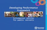 Developing Performance Framework Information session for public servants.