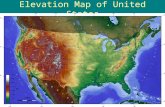 Elevation Map of United States. Appalachian Mountains Stretch through many Atlantic coast states 1,500 miles long –100-300 miles wide The Appalachians.