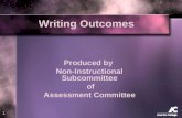 1 Writing Outcomes Produced by Non-Instructional Subcommittee of Assessment Committee.