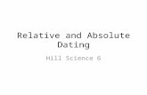 Relative and Absolute Dating Hill Science 6. Relative Dating Fossils can be dated relative to one another by noting their positions in strata. Fossils.