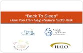 “Back To Sleep” How You Can Help Reduce SIDS Risk.
