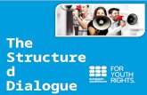 PRESENTATION The Structured Dialogue. What? A participative process for young people and decision-makers to discuss and elaborate recommendations jointly.