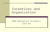 Incentives and Organization IMBA Managerial Economics Jack Wu.