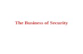 The Business of Security. Business of Security Business Continuity Business impact Incident response Disaster recovery Security laws.