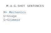 M.U.G.SHOT SENTENCES M= Mechanics U=Usage G=Grammar.