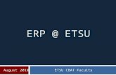 August 2010 ETSU CBAT Faculty ERP @ ETSU. What is ERP? Enterprise Resource Planning is a set software tools used by companies to effect and control business.