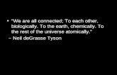“We are all connected; To each other, biologically. To the earth, chemically. To the rest of the universe atomically.” ~ Neil deGrasse Tyson.