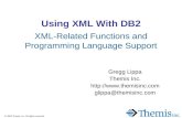 © 2009 Themis, Inc. All rights reserved. Using XML With DB2 XML-Related Functions and Programming Language Support Gregg Lippa Themis Inc. .