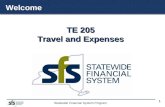 Statewide Financial System Program 1 TE 205 Travel and Expenses TE 205 Travel and Expenses Welcome.