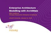 Enterprise Architecture Modelling with ArchiMate Marc Lankhorst Principal Researcher Enterprise Architecture Utrecht University, January 11, 2010.