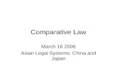 Comparative Law March 16 2006 Asian Legal Systems: China and Japan.